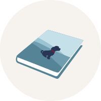 Un CEWE LIVRE-PHOTO avec un chien sur la couverture.