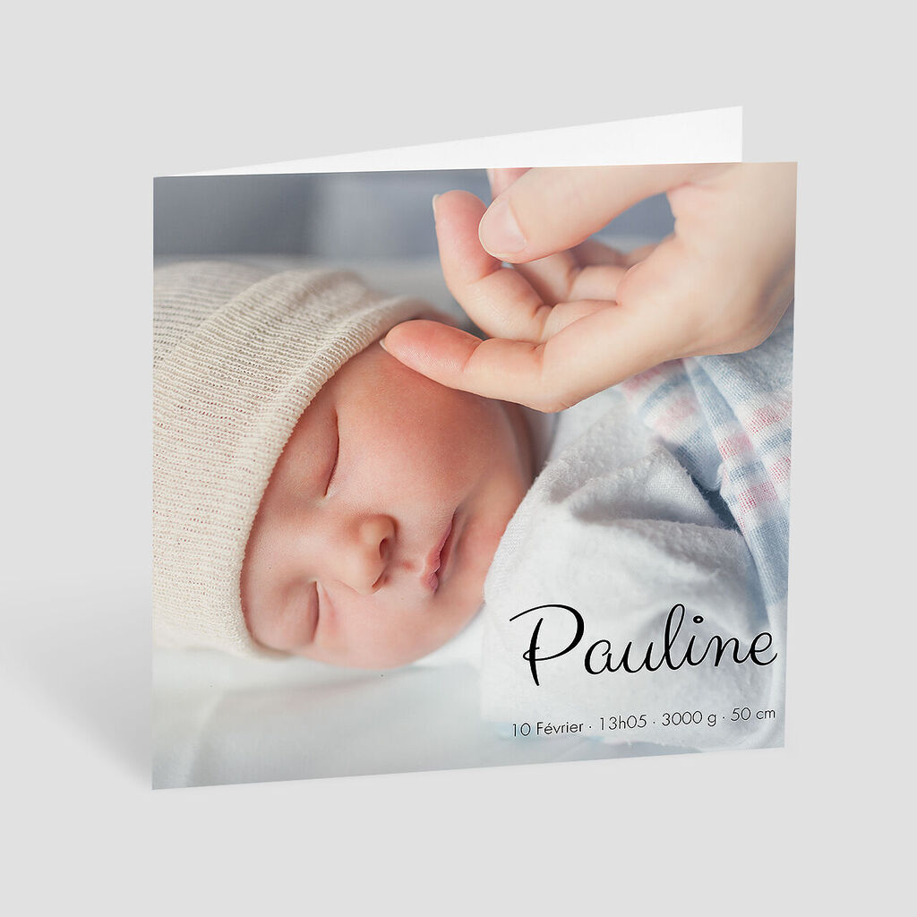 Une belle carte de vœux pour bébé avec le nom Pauline.