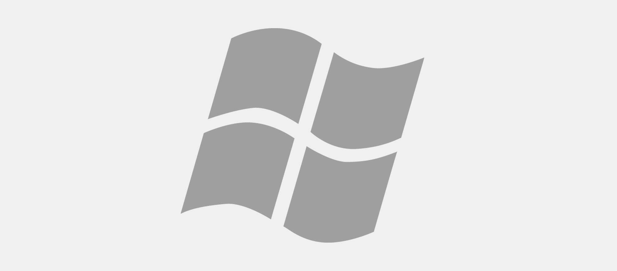 Logo gris en style de fenêtre Microsoft.