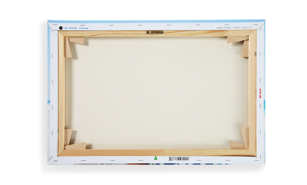 Arrière d'une toile avec cadre en bois et toile tendue