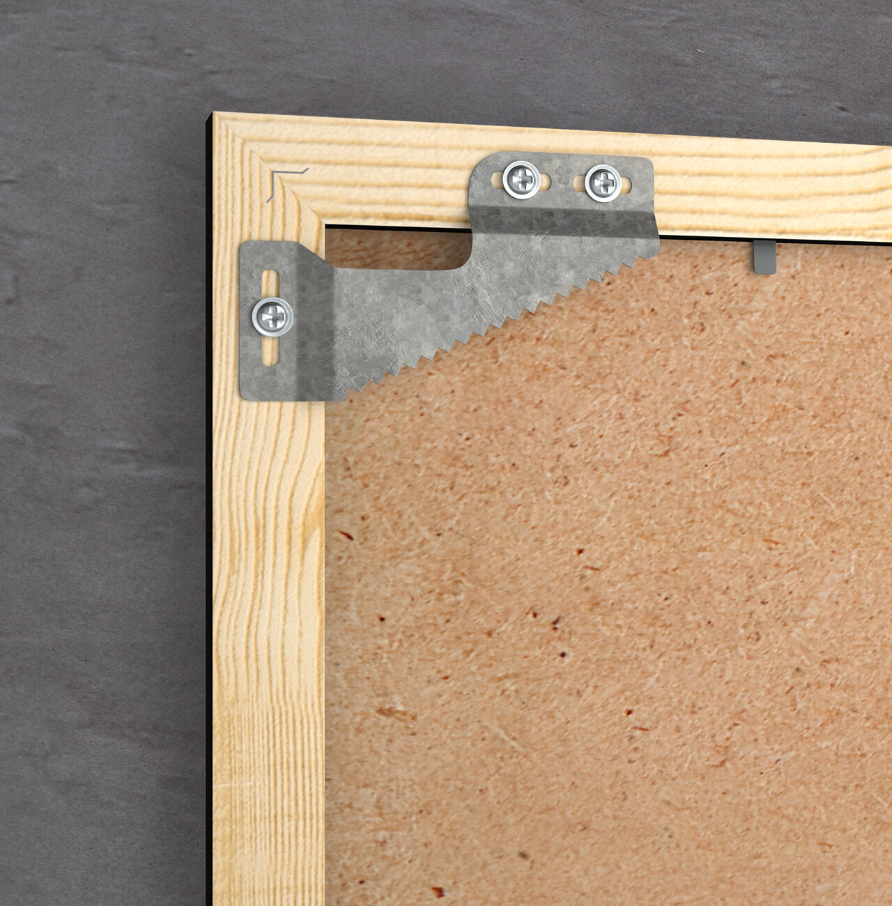 Élément de fixation pour un cadre en bois