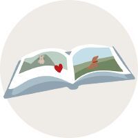 Une illustration d’un livre photo.