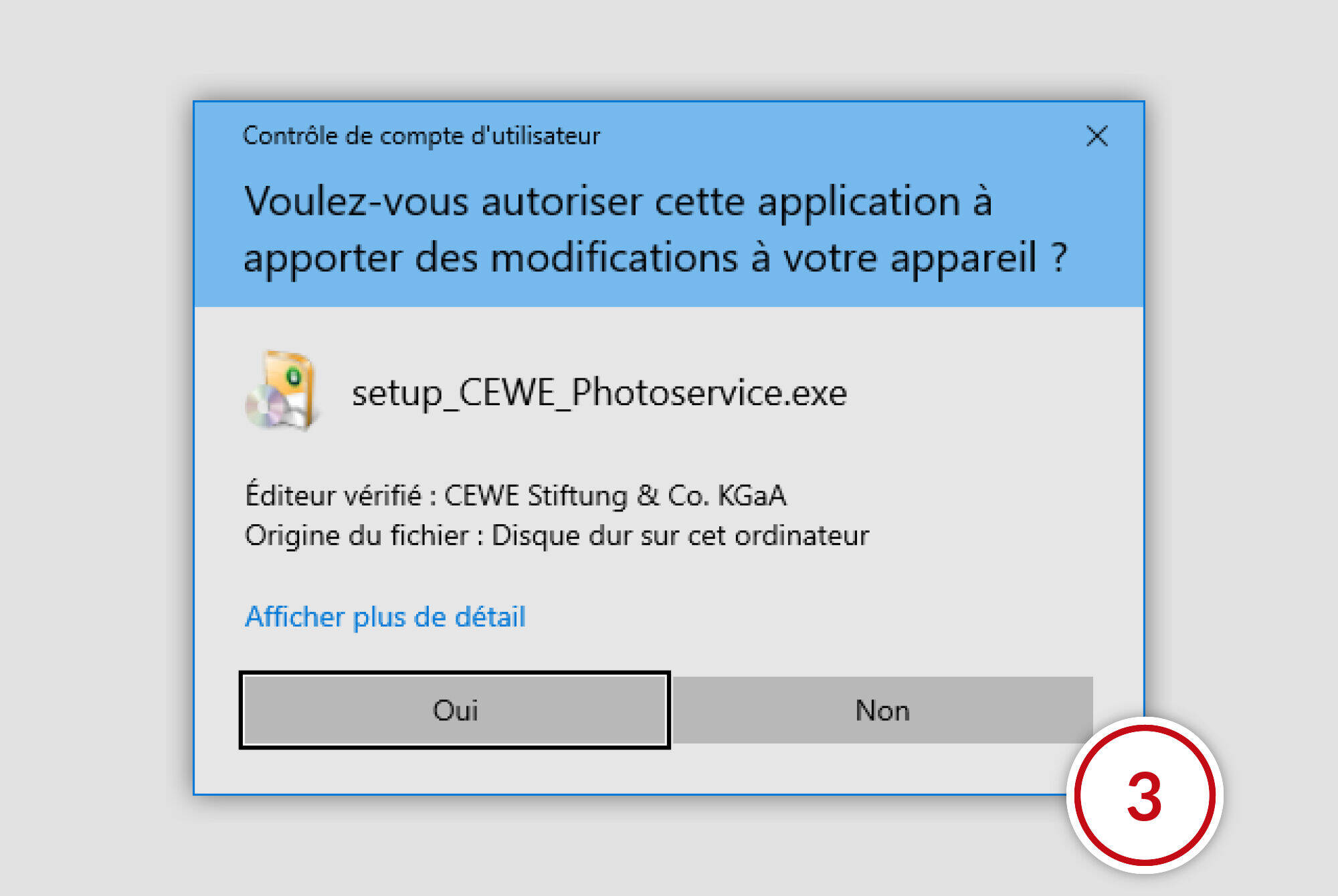 Demande de sécurité pour modifier les paramètres sur l'ordinateur