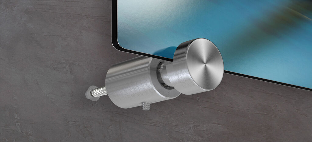 Support mural moderne en acier inox pour cadres photo